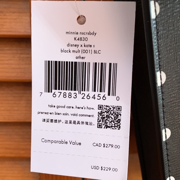 Kate Spade Bag, NWT, Minnie Crossbody, Disney x, Black with White Dots - Picture 6 of 13